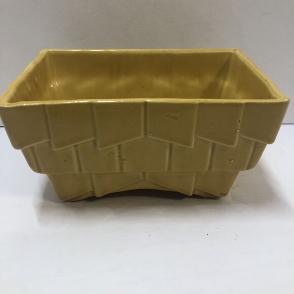 Planter Cookson Pottery USA Mustard Yellow Pottery CP-2806 VTG 6.5"Lx4"Wx3.5"T - Picture 1 of 11